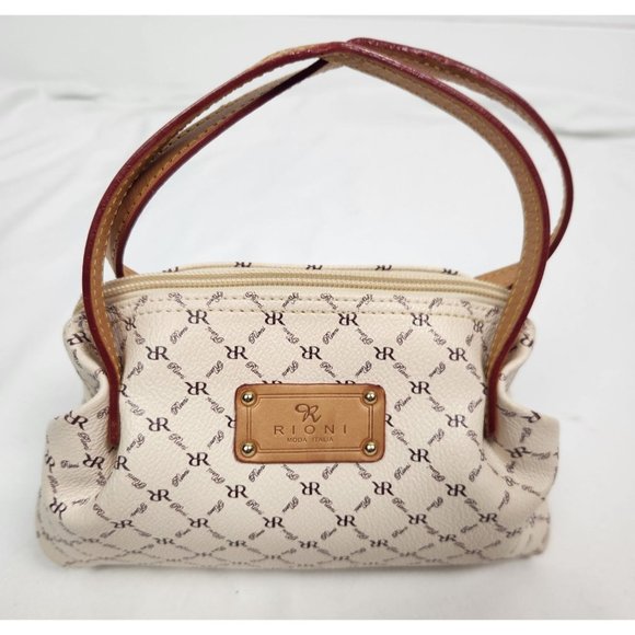 Rioni Handbags - Rioni Small Leather Cream & Brown Signature 'The Baby Evening Bag' NWOT